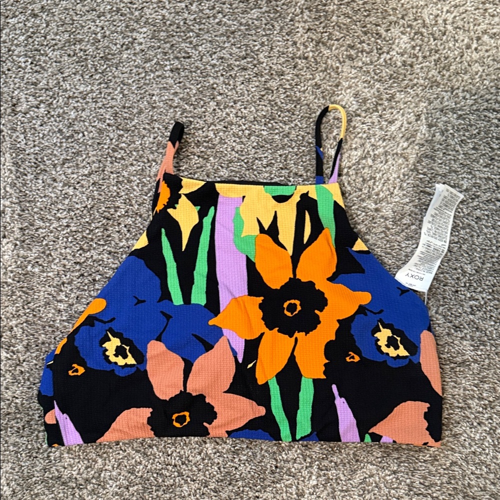 Roxy Black and Multicolor Floral Top